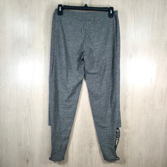 Chaser Leggings Women Medium Gray Ankle Cut Out Strappy Side Panel 7/8 Stretch - Picture 3 of 5